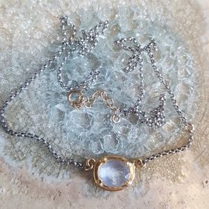 Small Sterling & Gold-Filled Moonstone Necklace